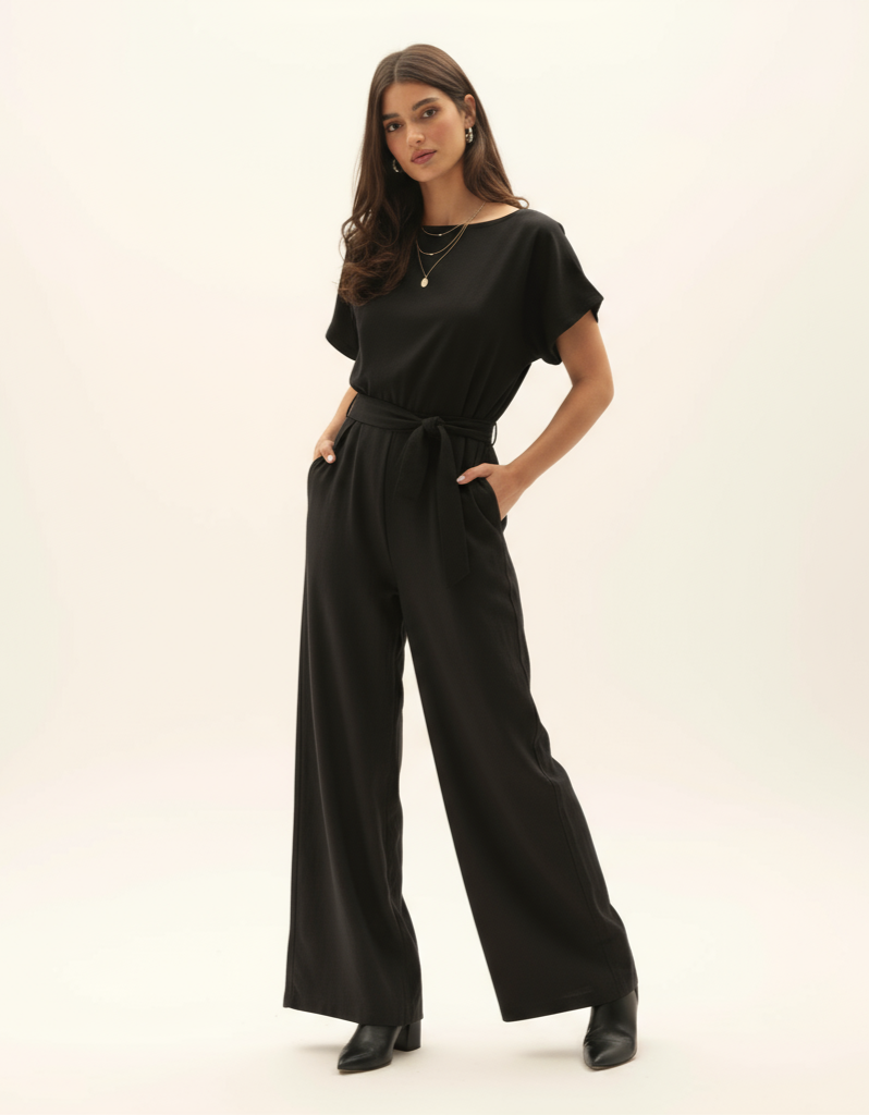 Tessa | Figursydd jumpsuit med snörningsdetalj för dam